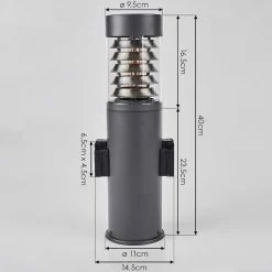 Borne Lumineuse Dakar Anthracite, 1 Lumiere