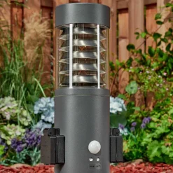 Borne Lumineuse Dakar Anthracite, 1 Lumiere, Detecteur De Mouvement