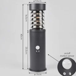 Borne Lumineuse Dakar Anthracite, 1 Lumiere, Detecteur De Mouvement