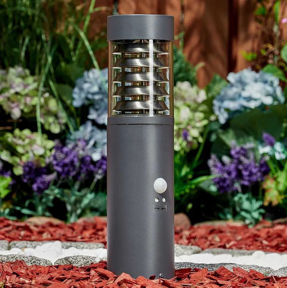 Borne Lumineuse Dakar Anthracite, 1 Lumiere, Detecteur De Mouvement