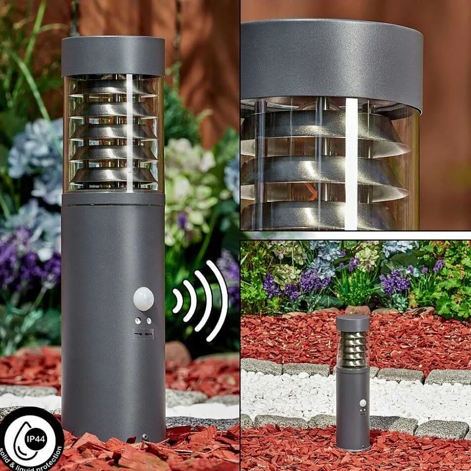 Borne Lumineuse Dakar Anthracite, 1 Lumiere, Detecteur De Mouvement