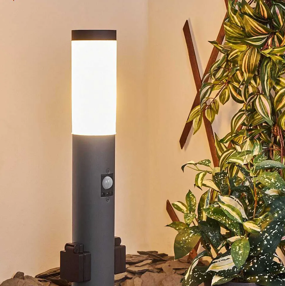 Borne Lumineuse Gaborone Anthracite, 1 Lumiere, Detecteur De Mouvement