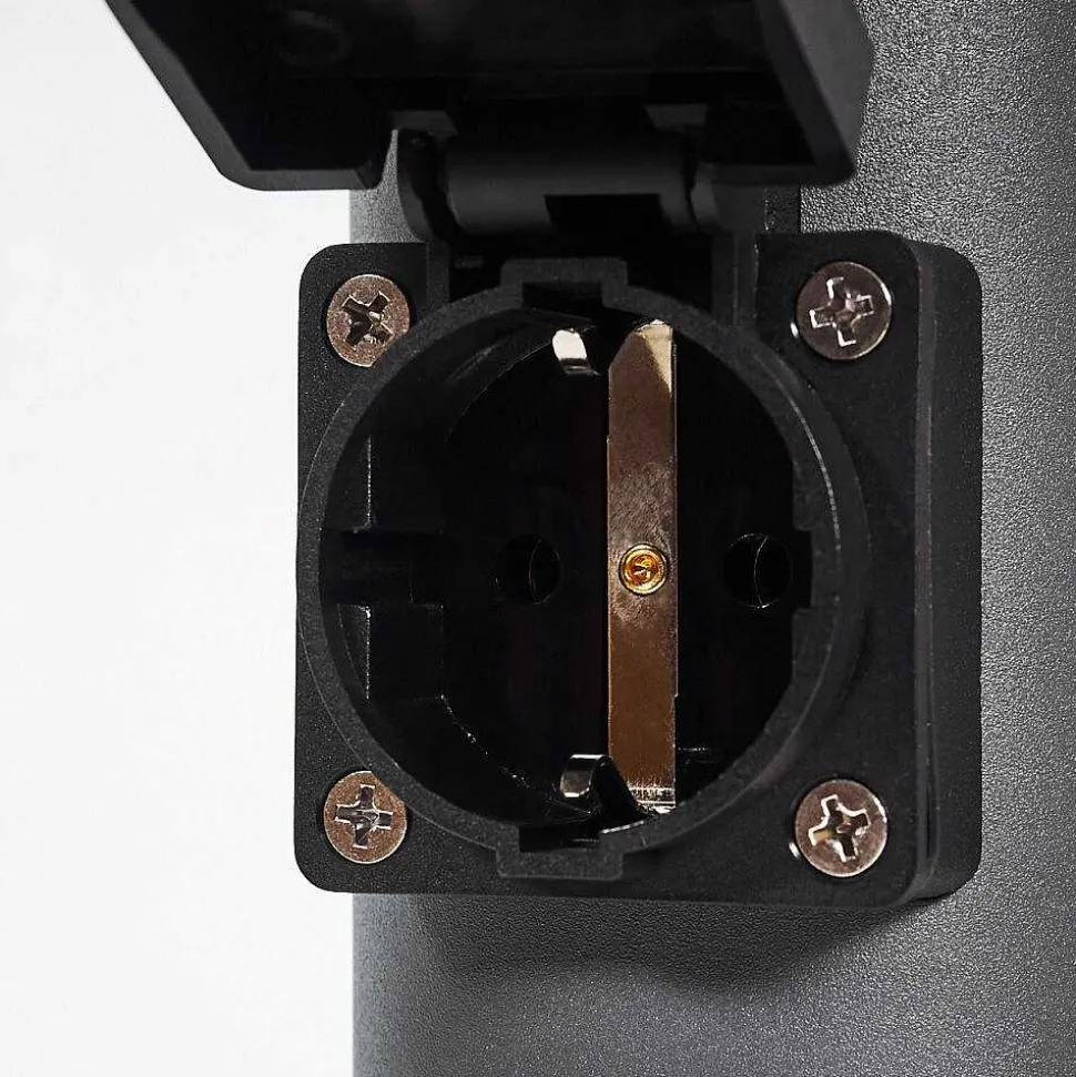 Borne Lumineuse Gaborone Anthracite, 1 Lumiere, Detecteur De Mouvement