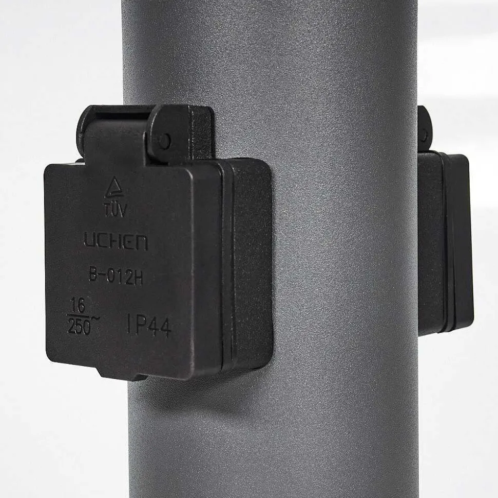 Borne Lumineuse Gaborone Anthracite, 1 Lumiere, Detecteur De Mouvement