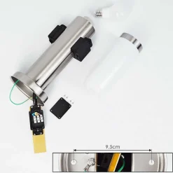 Borne Lumineuse Gaborone Led Nickel Mat, 1 Lumiere