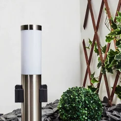 Borne Lumineuse Gaborone Led Nickel Mat, 1 Lumiere