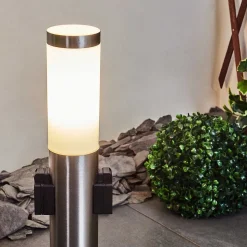 Borne Lumineuse Gaborone Led Nickel Mat, 1 Lumiere