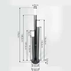 Borne Lumineuse Gaborone Anthracite, 3 Lumieres