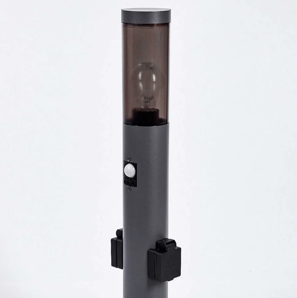 Borne Lumineuse Gaborone Anthracite, 1 Lumiere, Detecteur De Mouvement