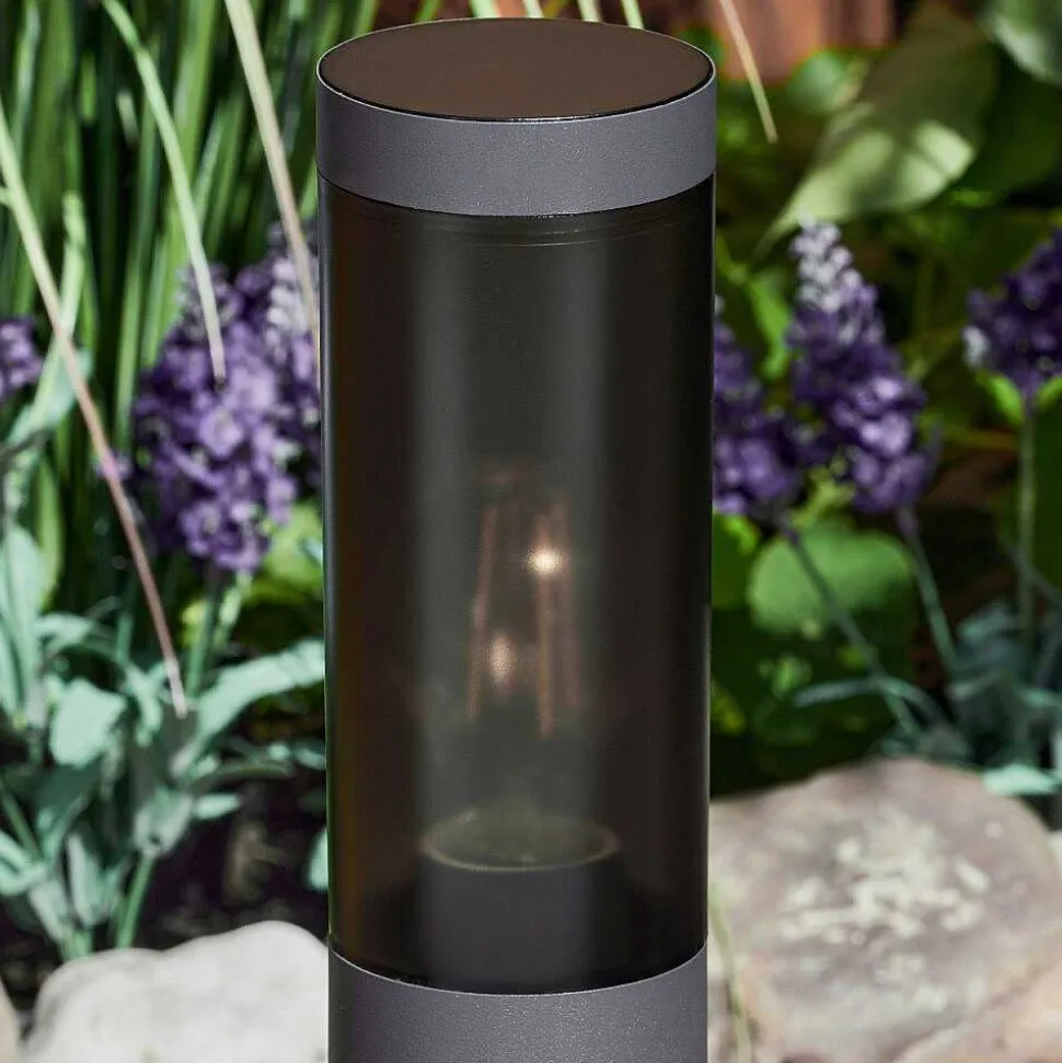 Borne Lumineuse Gaborone Anthracite, 1 Lumiere, Detecteur De Mouvement