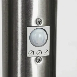 Borne Lumineuse Gaborone Led Nickel Mat, 1 Lumiere, Detecteur De Mouvement