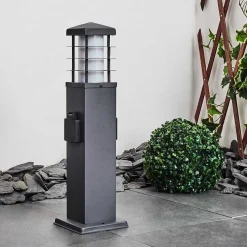 Borne Lumineuse Habolale Gris, 1 Lumiere