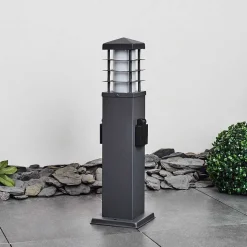 Borne Lumineuse Habolale Gris, 1 Lumiere