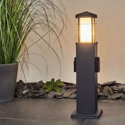 Borne Lumineuse Habolale Gris, 1 Lumiere