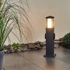 Borne Lumineuse Habolale Gris, 1 Lumiere