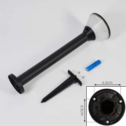 Borne Lumineuse Joennierni Led Noir, 1 Lumiere, Detecteur De Mouvement, Changeur De Couleurs