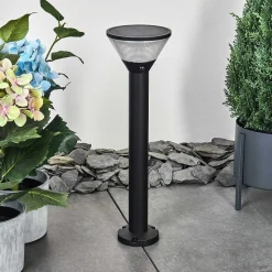 Borne Lumineuse Joennierni Led Noir, 1 Lumiere, Detecteur De Mouvement, Changeur De Couleurs