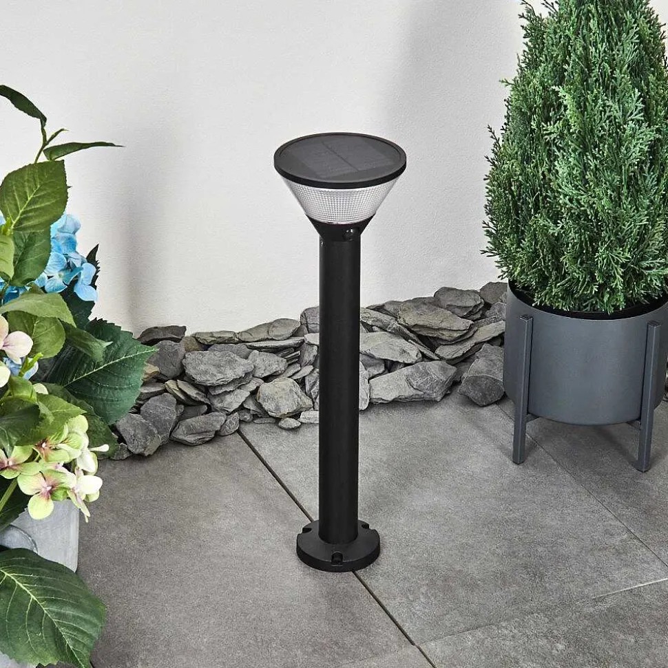 Borne Lumineuse Joennierni Led Noir, 1 Lumiere, Detecteur De Mouvement, Changeur De Couleurs