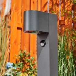 Borne Lumineuse Kingstown Anthracite, 1 Lumiere, Detecteur De Mouvement