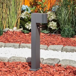 Borne Lumineuse Kingstown Anthracite, 1 Lumiere, Detecteur De Mouvement