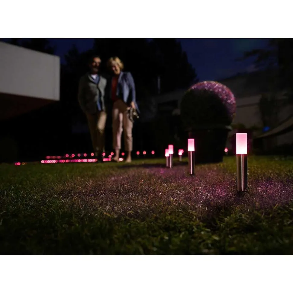 Borne Lumineuse Ledvance Garden Pole Acier Inoxydable, 1 Lumiere, Changeur De Couleurs