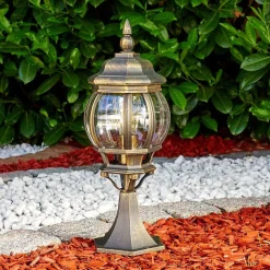 Borne Lumineuse Lentua Brun Dore, 1 Lumiere