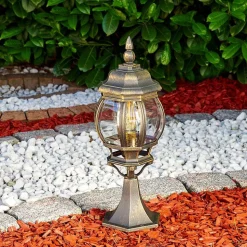 Borne Lumineuse Lentua Brun Dore, 1 Lumiere