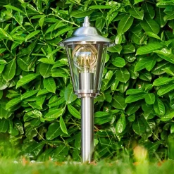 Borne Lumineuse Lerskov Acier Inoxydable, 1 Lumiere