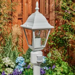 Borne Lumineuse Naofe Blanc, 1 Lumiere, Detecteur De Mouvement