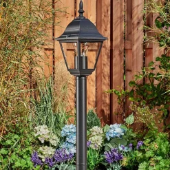 Borne Lumineuse Naofe Noir, 1 Lumiere