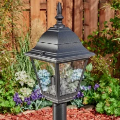 Borne Lumineuse Naofe Noir, 1 Lumiere