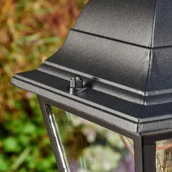 Borne Lumineuse Naofe Noir, 1 Lumiere, Detecteur De Mouvement