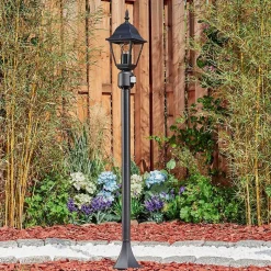 Borne Lumineuse Naofe Noir, 1 Lumiere, Detecteur De Mouvement