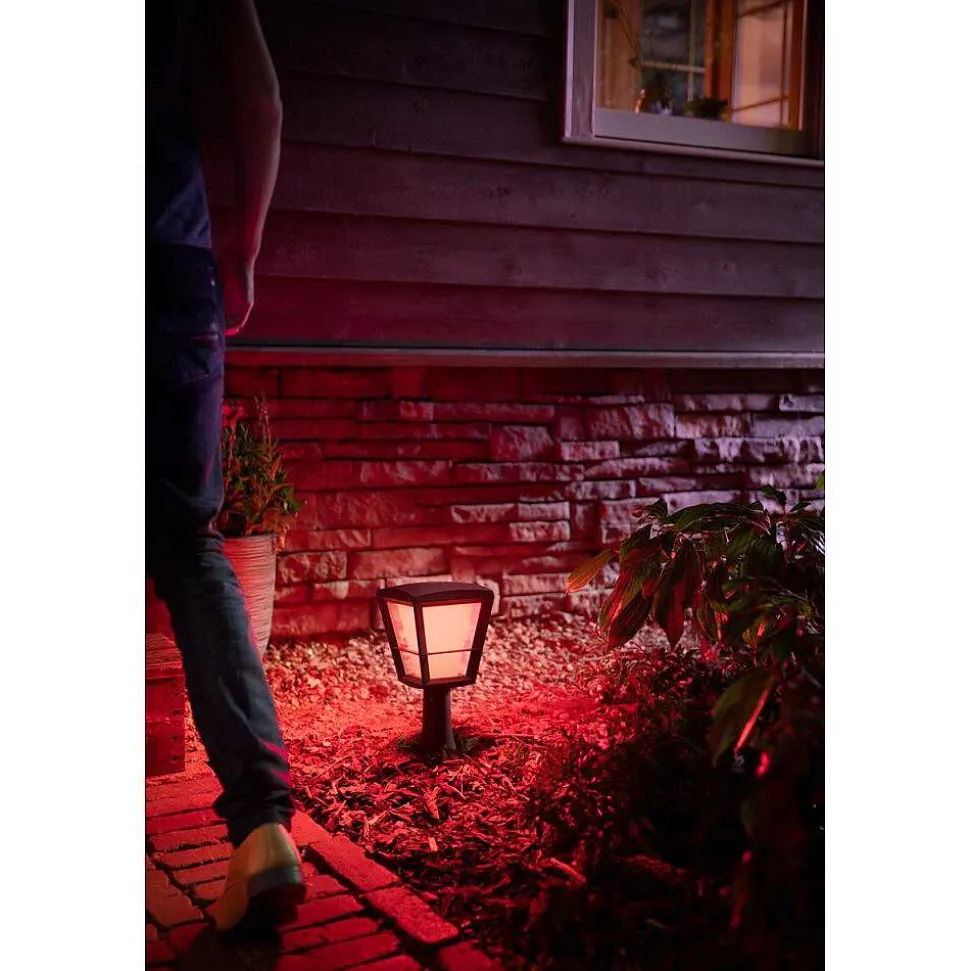 Borne Lumineuse Philips Hue Ambiance White & Color Econic Led Noir, 1 Lumiere, Changeur De Couleurs
