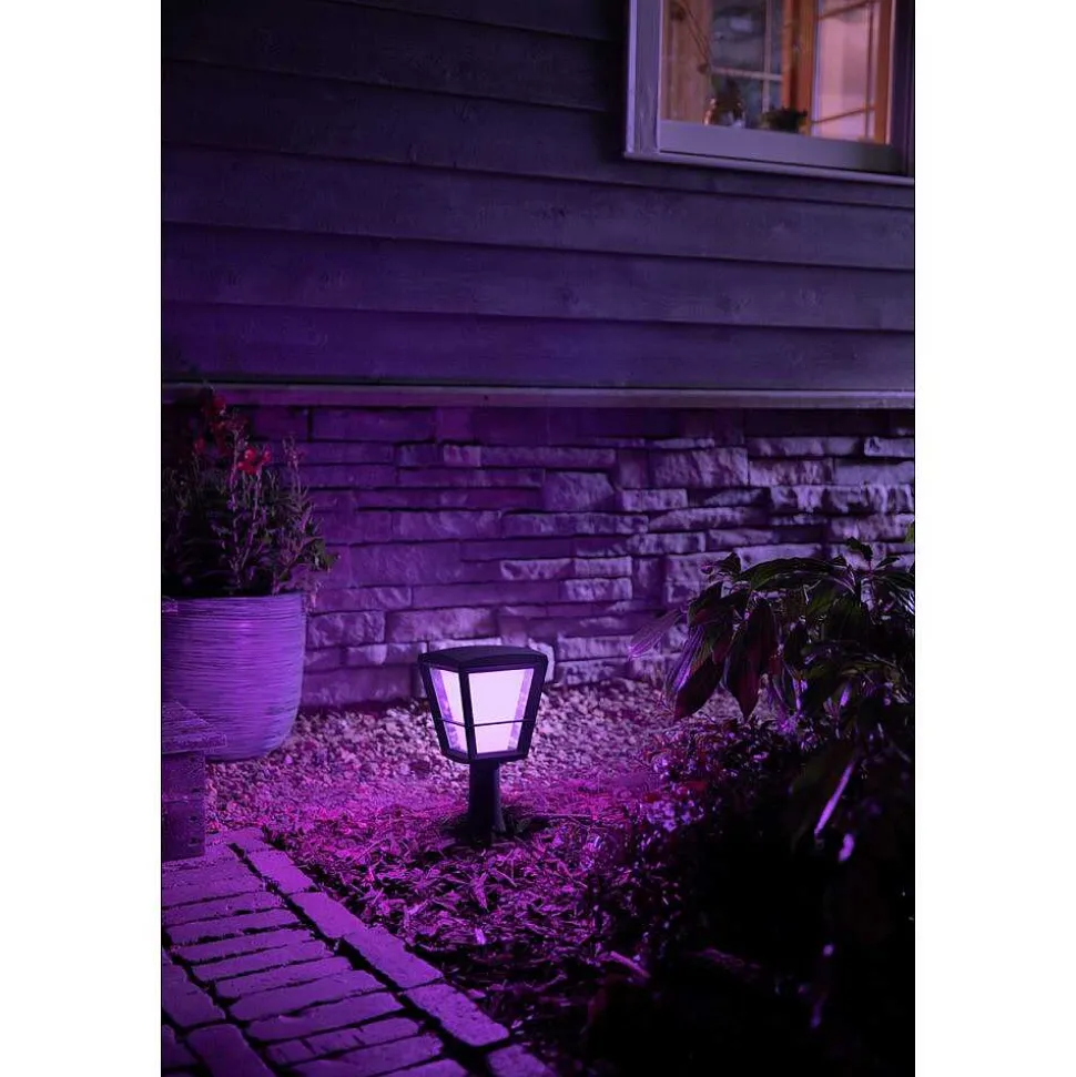 Borne Lumineuse Philips Hue Ambiance White & Color Econic Led Noir, 1 Lumiere, Changeur De Couleurs
