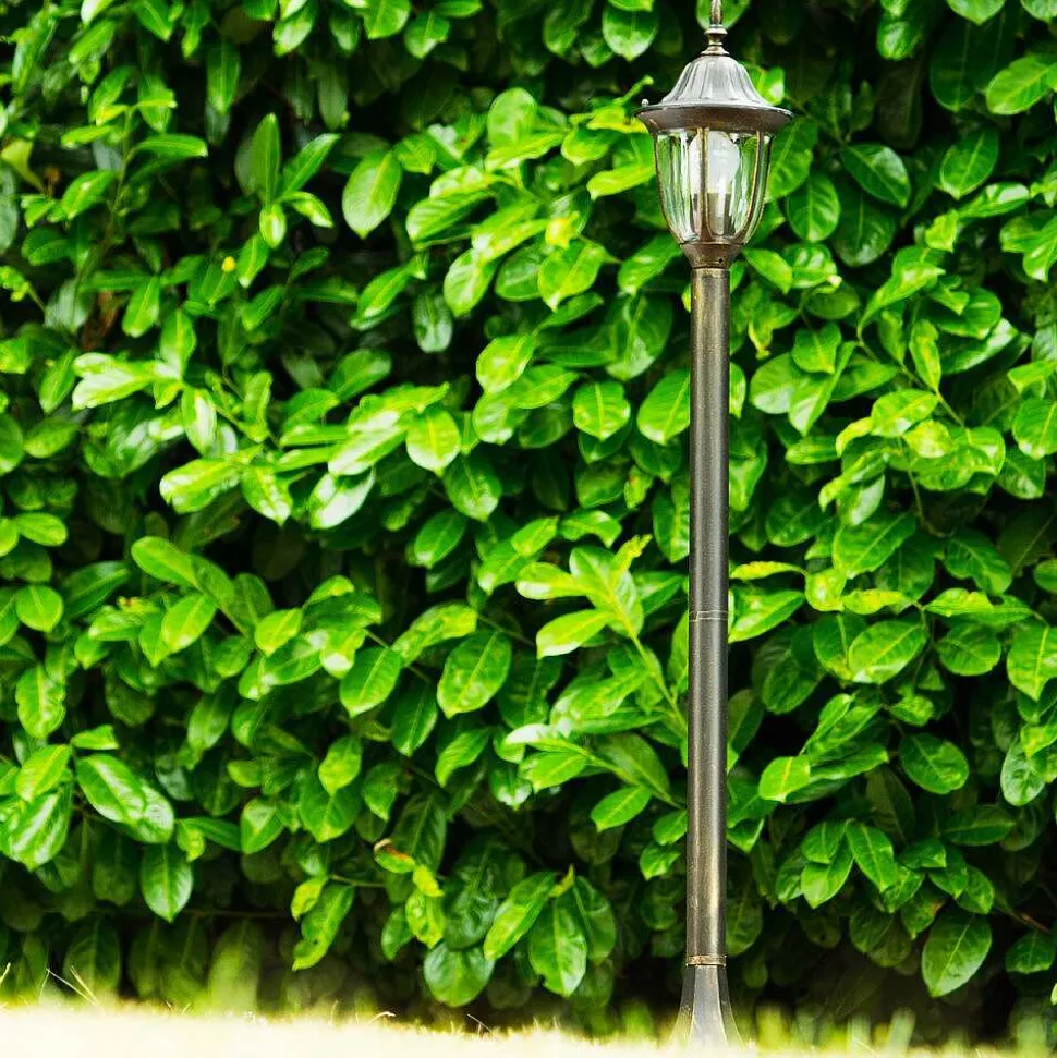 Borne Lumineuse Ribadeo Brun Dore, 1 Lumiere