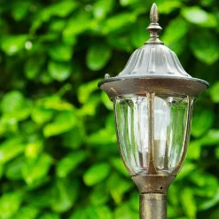 Borne Lumineuse Ribadeo Brun Dore, 1 Lumiere