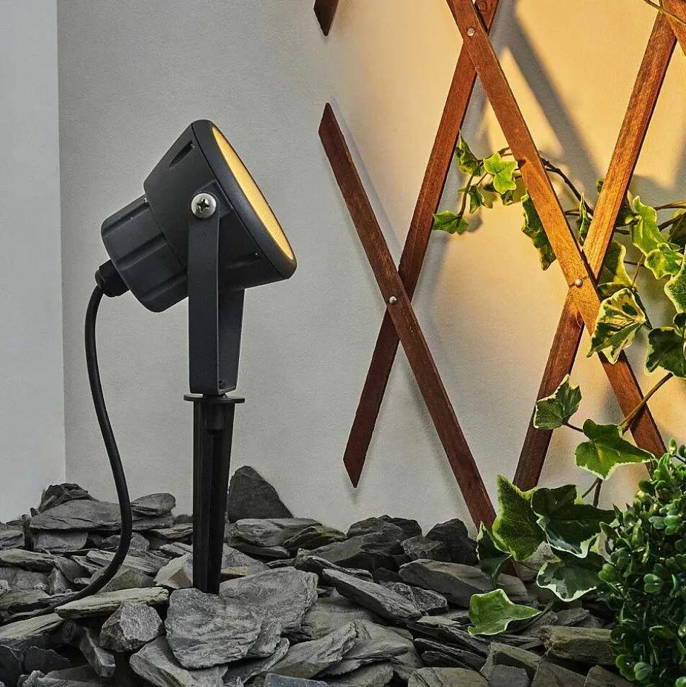 Borne Lumineuse Sempach Led Noir, 1 Lumiere, Changeur De Couleurs