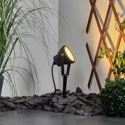 Borne Lumineuse Sempach Led Noir, 1 Lumiere, Changeur De Couleurs