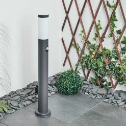 Borne Lumineuse Sessa Anthracite, 1 Lumiere, Detecteur De Mouvement