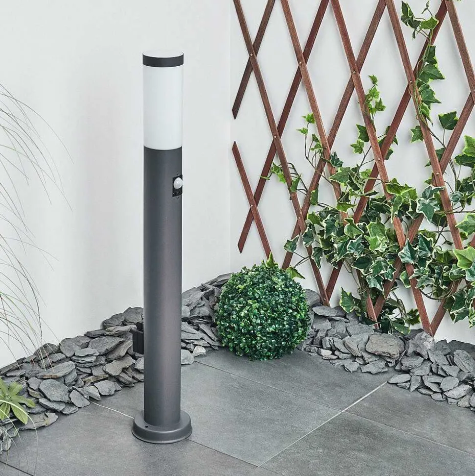 Borne Lumineuse Sessa Anthracite, 1 Lumiere, Detecteur De Mouvement