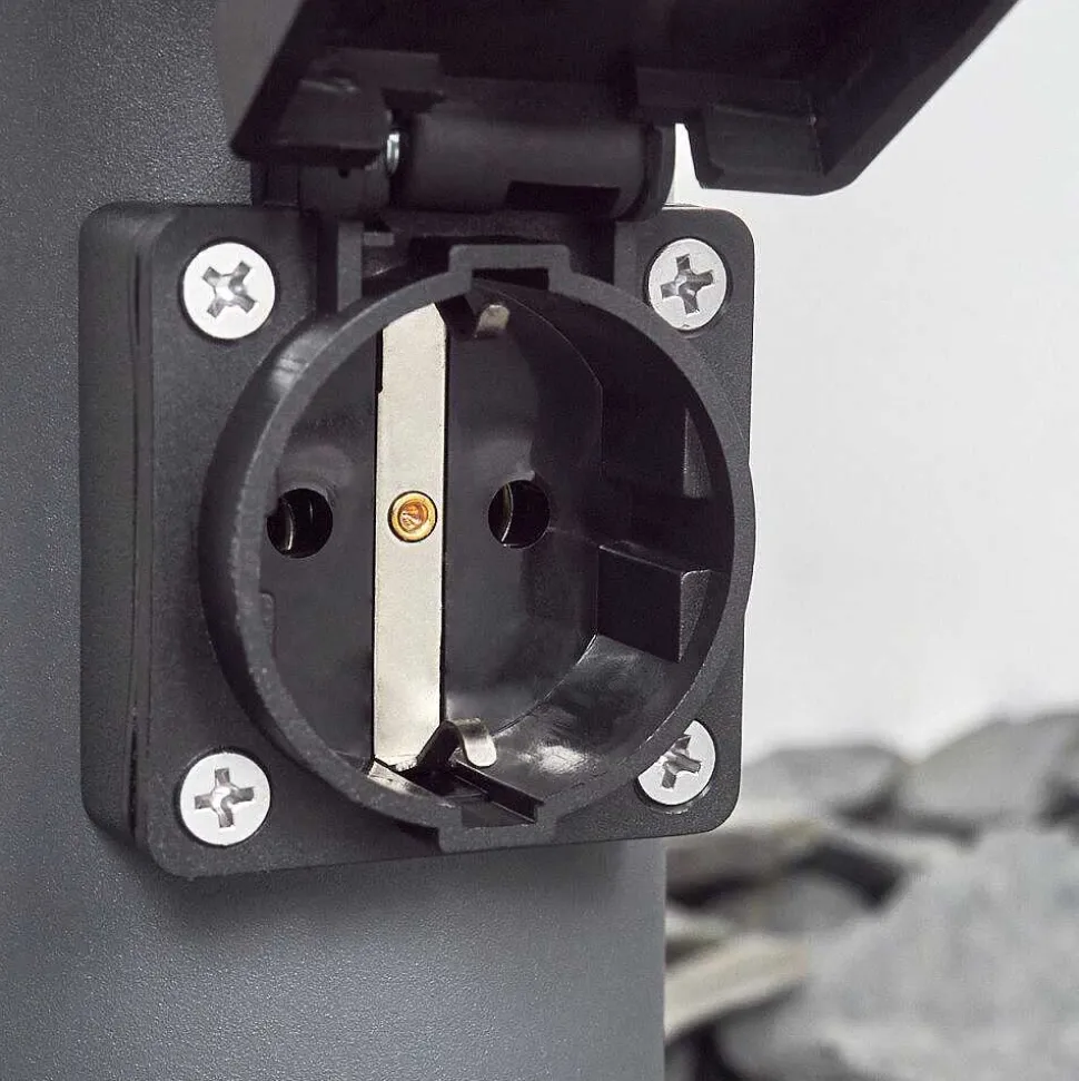 Borne Lumineuse Sessa Anthracite, 1 Lumiere, Detecteur De Mouvement