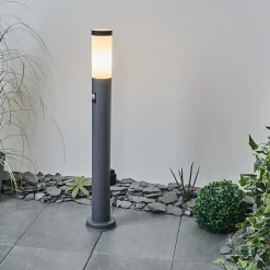 Borne Lumineuse Sessa Anthracite, 1 Lumiere, Detecteur De Mouvement