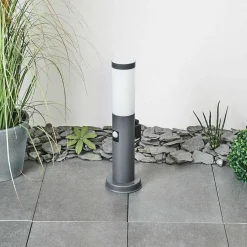 Borne Lumineuse Sessa Anthracite, 1 Lumiere, Detecteur De Mouvement