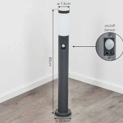 Borne Lumineuse Sessa Anthracite, 1 Lumiere, Detecteur De Mouvement