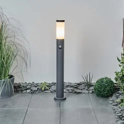 Borne Lumineuse Sessa Anthracite, 1 Lumiere, Detecteur De Mouvement
