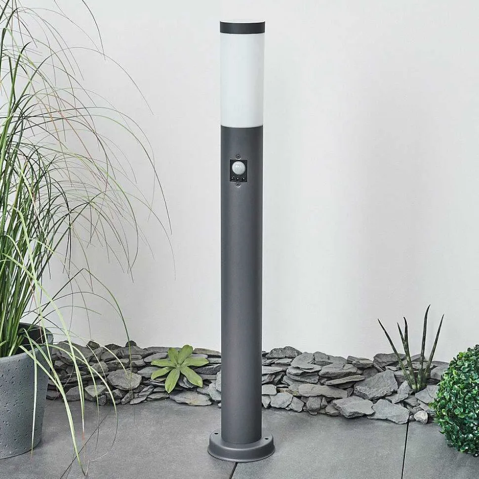 Borne Lumineuse Sessa Anthracite, 1 Lumiere, Detecteur De Mouvement