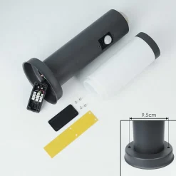 Borne Lumineuse Sessa Anthracite, 1 Lumiere, Detecteur De Mouvement