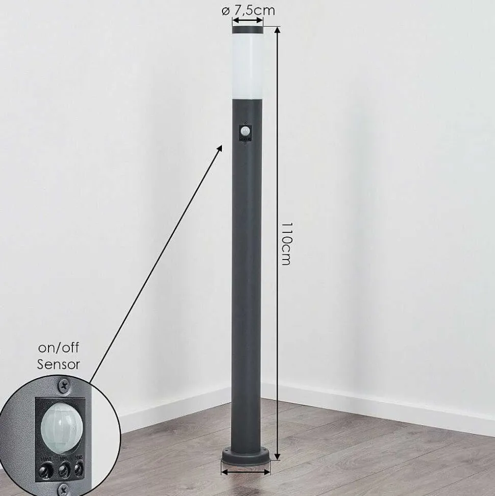 Borne Lumineuse Sessa Anthracite, 1 Lumiere, Detecteur De Mouvement