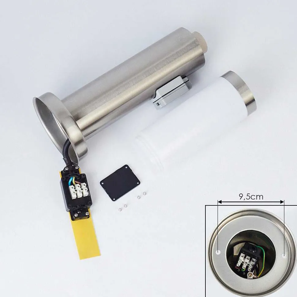 Borne Lumineuse Sessa Nickel Mat, 1 Lumiere